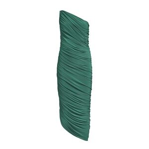 Norma Kamali Teal One-Shoulder Dress